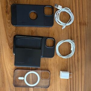 iPhone 13 accessories Spigen case & Apple charger